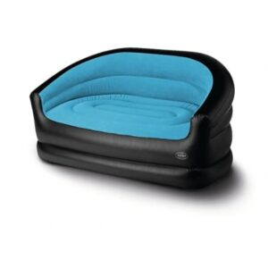 Sofa RELAX DOUBLE, 145x78x65cm, czarna/niebieska do kampera
