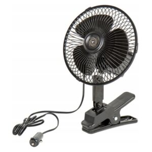 WENTYLATOR SAMOCHODOWY Z UCHWYTEM ZACISKOWYM CARBEST 12 V DO KAMPERA