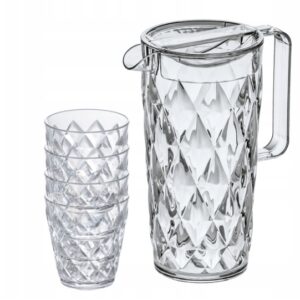 Dzbanek 1,6l + 4 szklanki do kampera